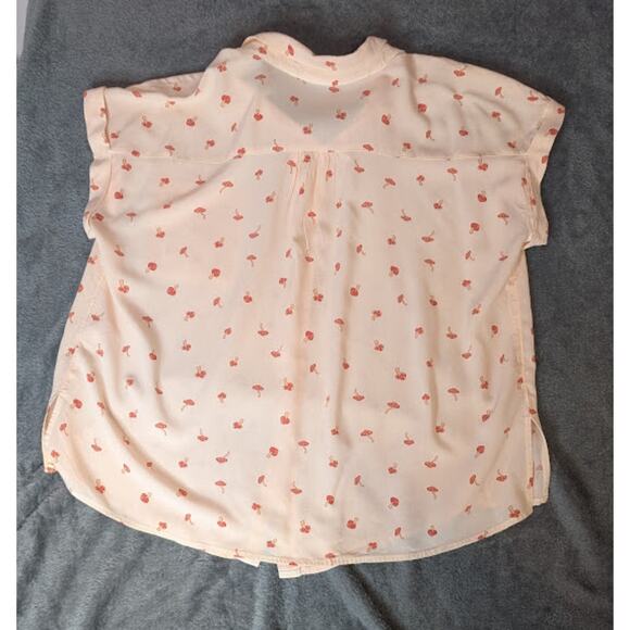 NO BOUNDARIES Juniors Short Sleeve Tie Waist Mushroom Shirt-size XXL(19) earthy - Picture 6 of 6